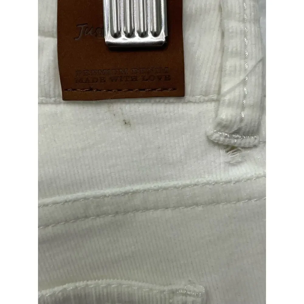 Girl's Justice Bootcut Corduroy  Jeans Low‎ Rise Cotton Blend Stretch White 12 R